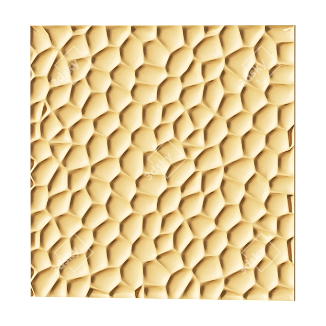 Golden Square Wall Art Panel 3D model image 1