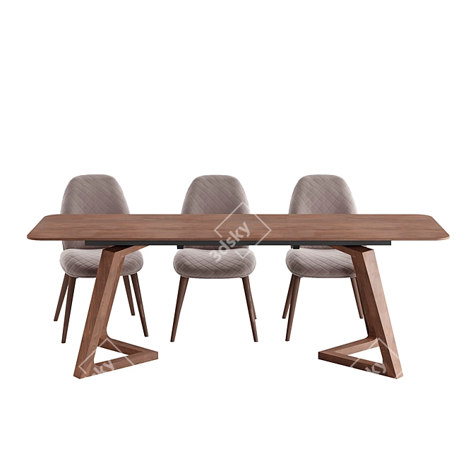 Sabrina Table and Berta Chair 3D model image 2