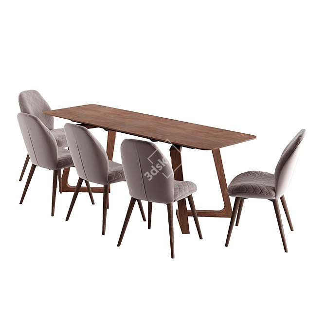 Sabrina Table and Berta Chair 3D model image 3