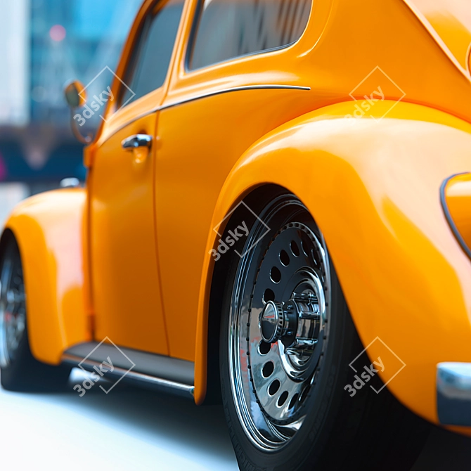 Volkswagen Beetle Low-Poly Model 3D model image 2