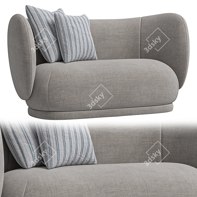 Modern Scandinavian Design Two-Seater 3D model image 1