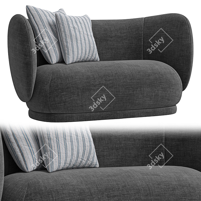 Modern Scandinavian Design Two-Seater 3D model image 3