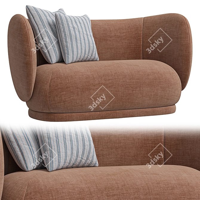 Modern Scandinavian Design Two-Seater 3D model image 4