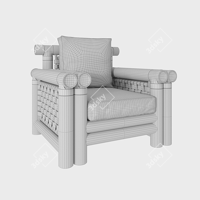 Samaya Joenfa Bamboo Living Room Chair 3D model image 3