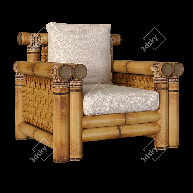 Samaya Joenfa Bamboo Living Room Chair 3D model image 6