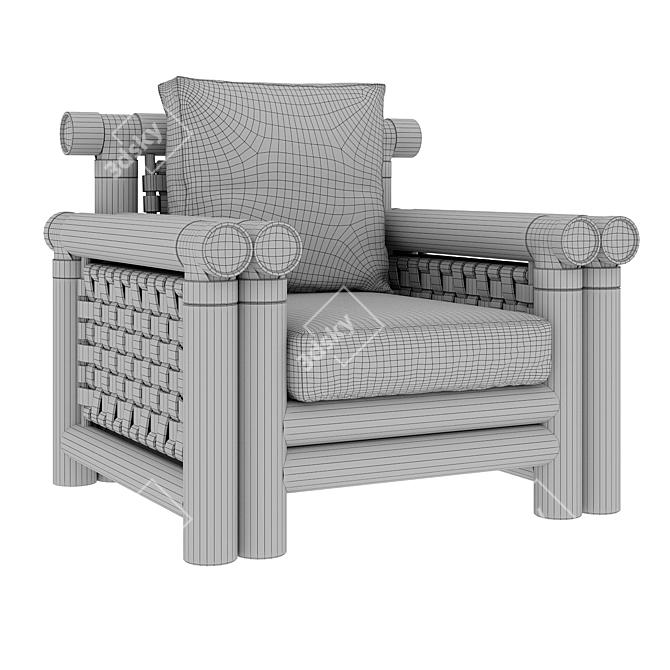 Samaya Joenfa Bamboo Living Room Chair 3D model image 7