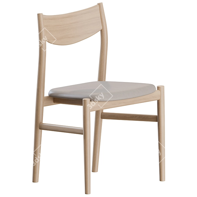 Contemporary Kamuy Side Chair Set 3D model image 1