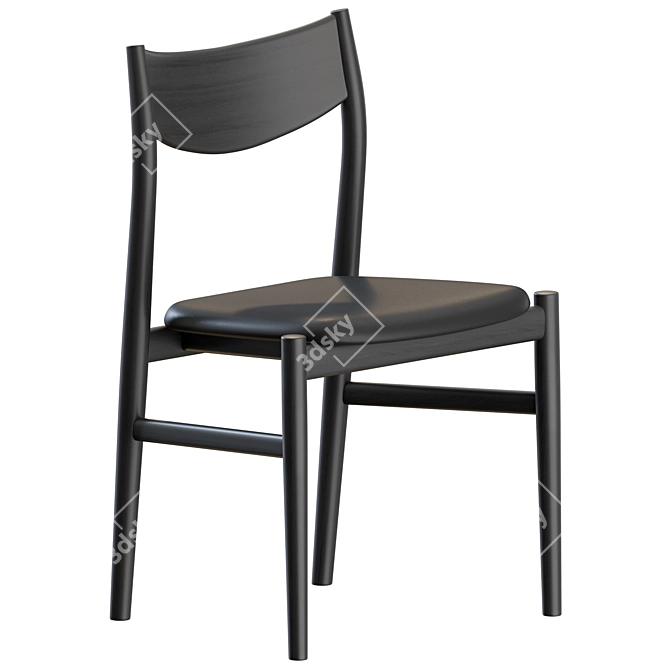 Contemporary Kamuy Side Chair Set 3D model image 3