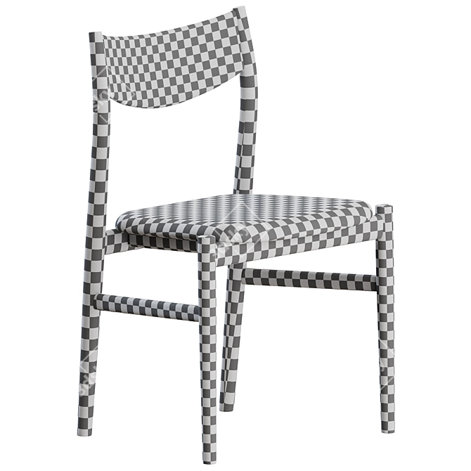 Contemporary Kamuy Side Chair Set 3D model image 4