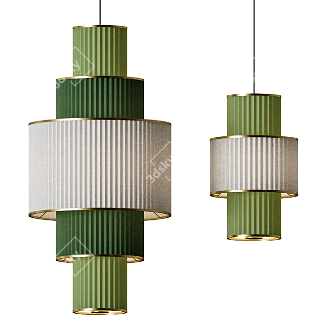 Elegant Plivello Golden Pendant Light 3D model image 1