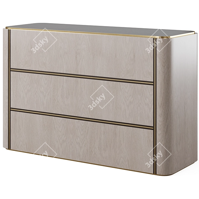 Elegant KENT Drawer Chest 3D model image 1