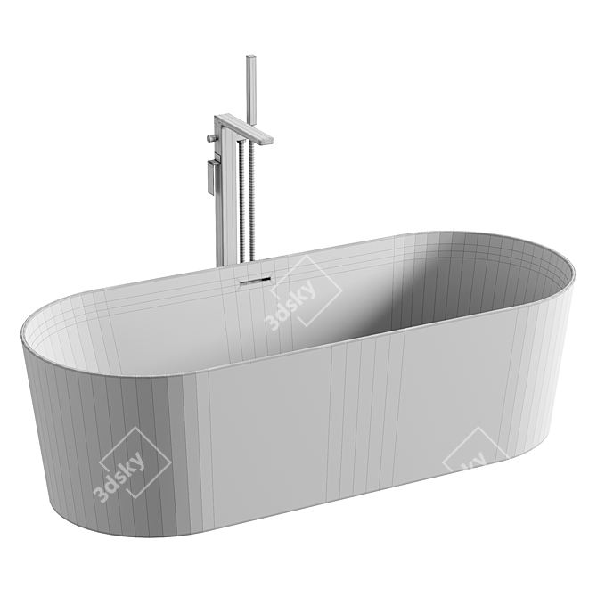 Luxury Aquatek Oval Bathtub 3D model image 3