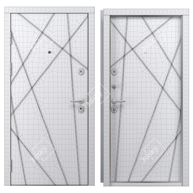 Flash Metal Entry Door Kit 3D model image 4