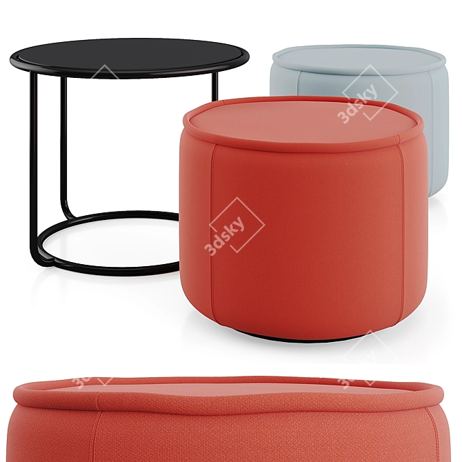 Tom Coffee Table with Ottoman 3D model image 1