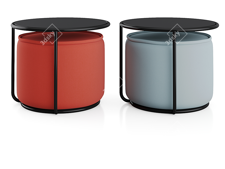 Tom Coffee Table with Ottoman 3D model image 2