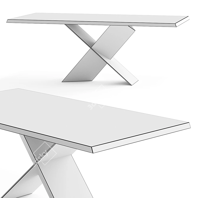 Contemporary Vienna Dining Table 3D model image 2