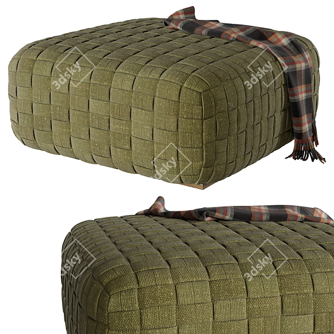 Vincent Van Duysen Woven Texture Pouf 3D model image 1