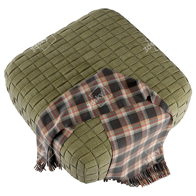 Vincent Van Duysen Woven Texture Pouf 3D model image 2