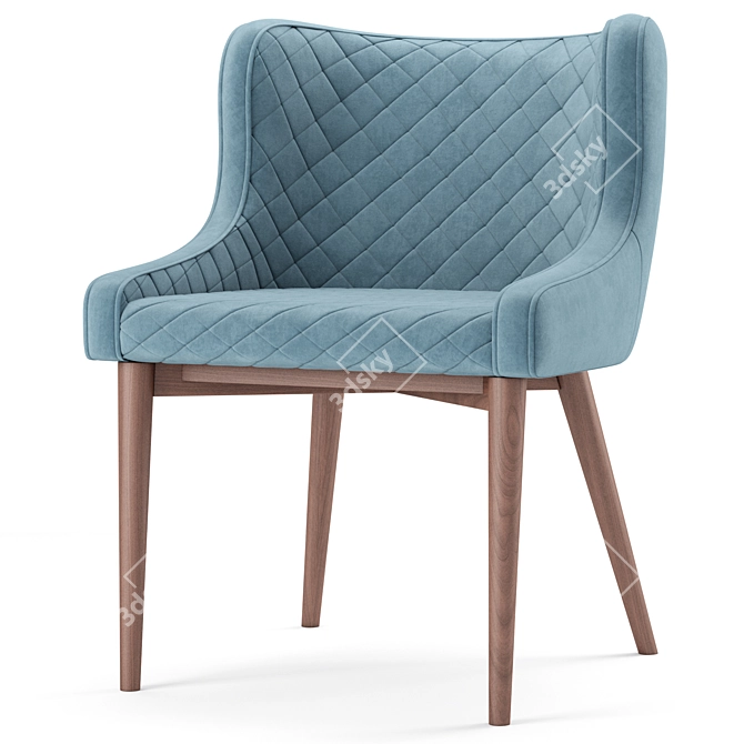 Cady Velvet Dining Chair Olive 3D model image 4