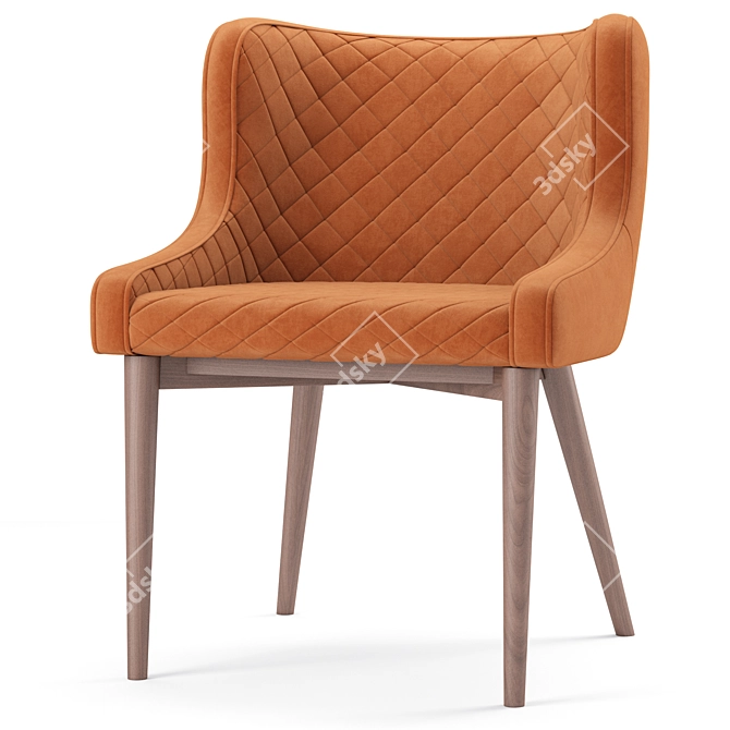 Cady Velvet Dining Chair Olive 3D model image 5