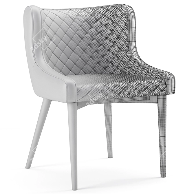 Cady Velvet Dining Chair Olive 3D model image 6