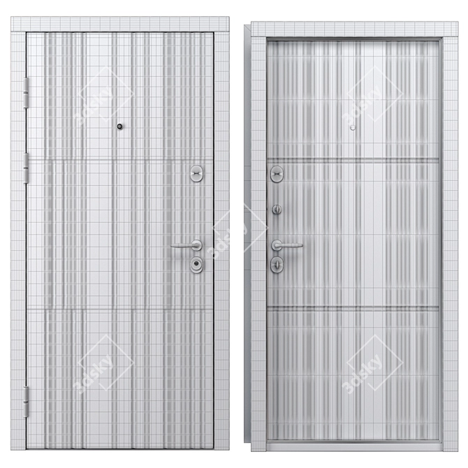 QDoors Metal Entry Door, Size 900x2050mm 3D model image 4