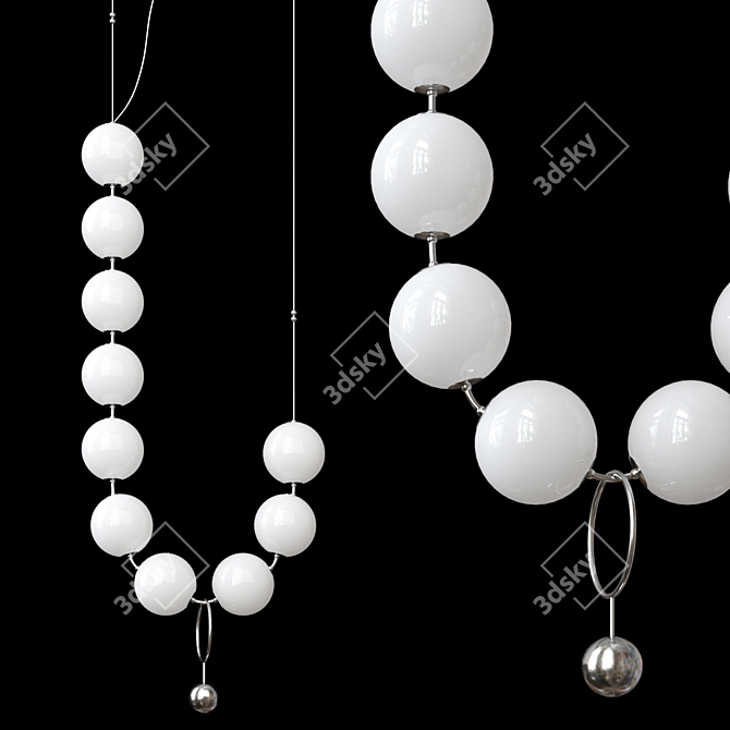 Elegant Coco Chandelier Configuration Art 3D model image 3