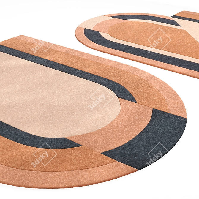 Title: Prospera Asymmetric Wool Rug 3D model image 7