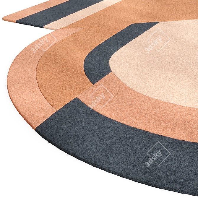 Title: Prospera Asymmetric Wool Rug 3D model image 2