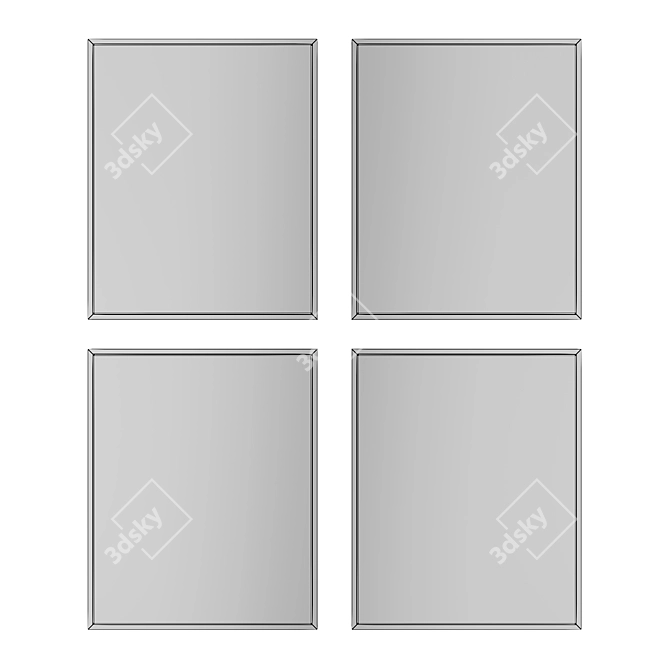 Minimalist Amber Wall Art Set 3D model image 2