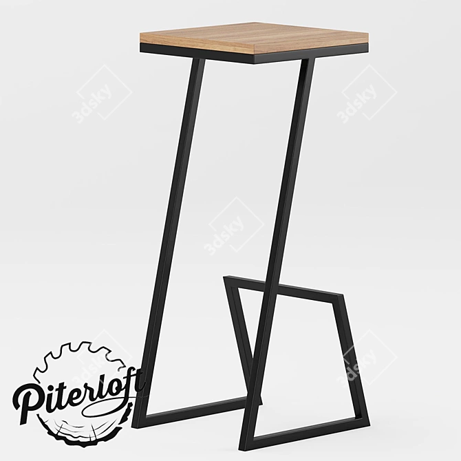 Loft Style Stool: Customizable Design 3D model image 1