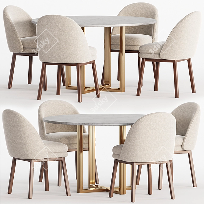 Modern Dining Set 2017 Kit 3D model image 1