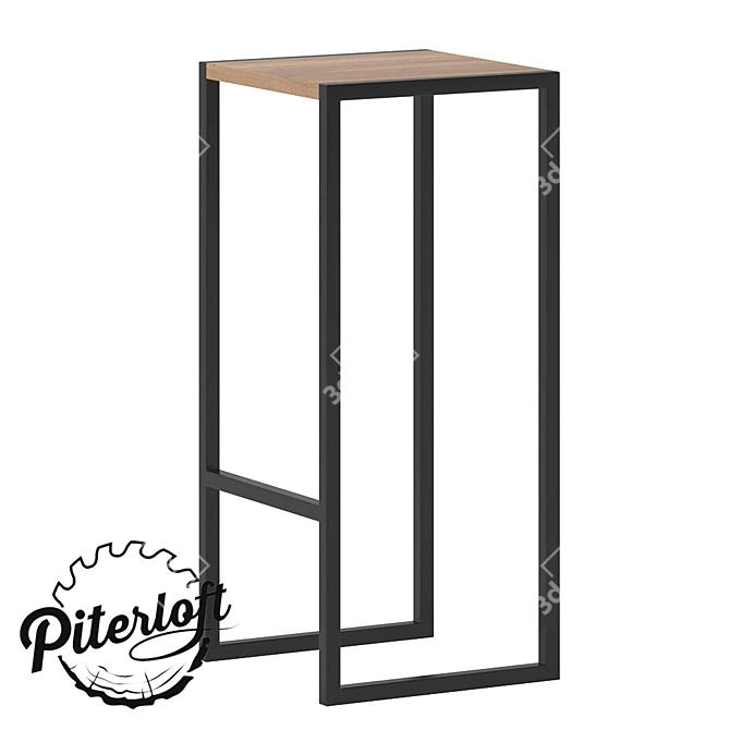 Industrial Loft Stord Bar Stool 3D model image 1