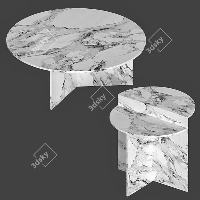 Cazarina Side and Coffee Table Set 3D model image 2