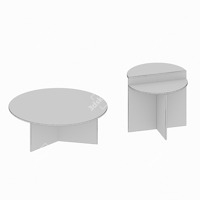 Cazarina Side and Coffee Table Set 3D model image 4