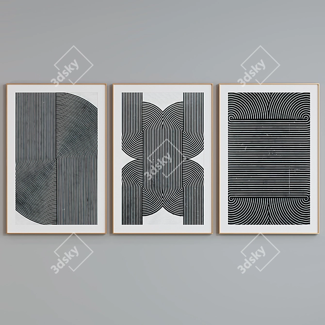 Modern Abstract Picture Frame Set 3D model image 4