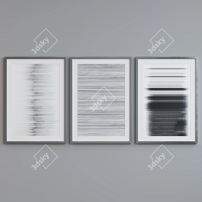  Modern Abstract Picture Frame Set 3D model image 3