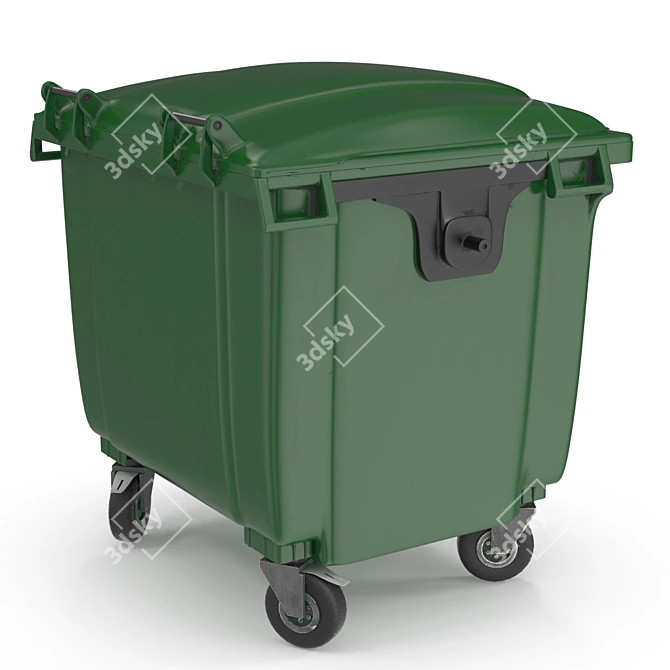 Outdoor Waste Bin 1100L with Lid 3D model image 4