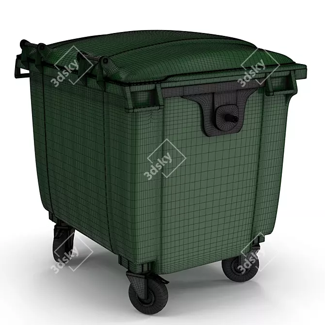 Outdoor Waste Bin 1100L with Lid 3D model image 6