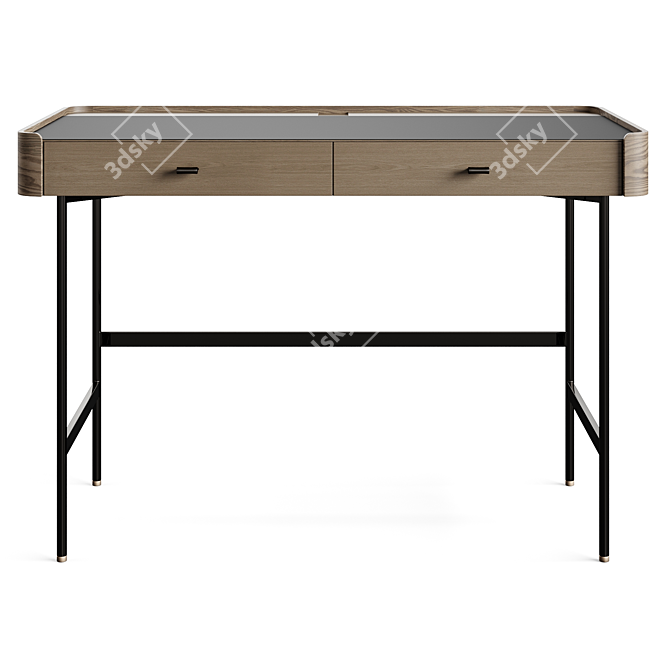 Ash Finish Console Table Stand 3D model image 3