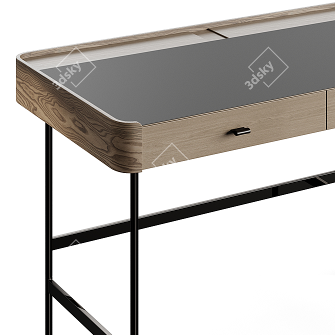 Ash Finish Console Table Stand 3D model image 4