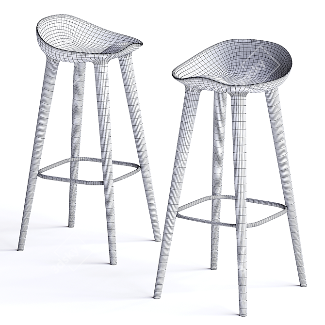 Elegant Miyazaki Bar Stool 3D model image 2