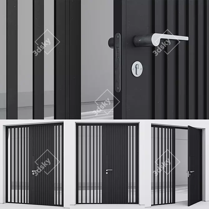 Modern Aluminium Door 226 3D model image 3