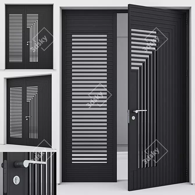 Clean Lines Aluminium Door 227 3D model image 1