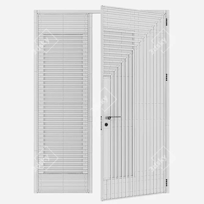 Clean Lines Aluminium Door 227 3D model image 4