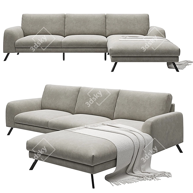 Modern Orlando Kaza Corner Sofa 3D model image 1