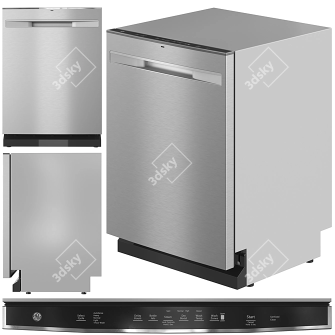 Modern GE Appliance Collection Set 3D model image 3