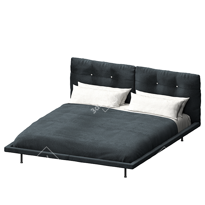 Sleek Modern Design Rod Bed 3D model image 2