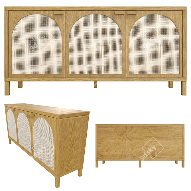 Contemporary Quadro Verna Sideboard 3D model image 1