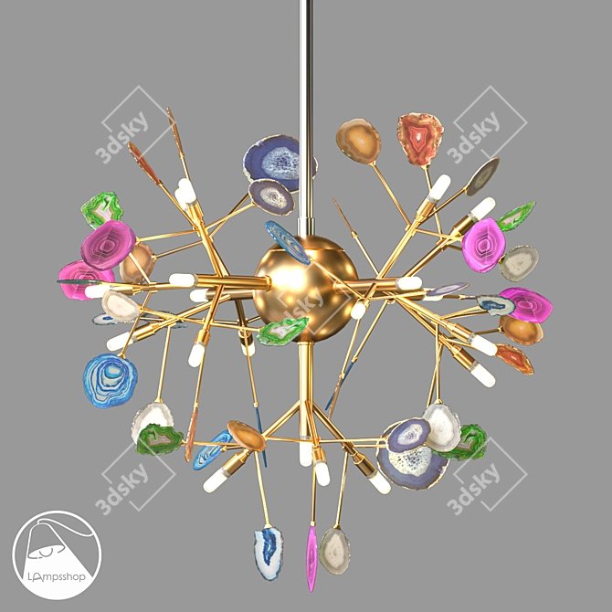 Onyx Tree Pendant Light Fixture 3D model image 1